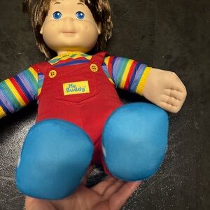 Colorful Doll with Red Overalls